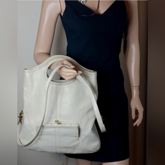 Coach Ergo Convertible Off White Cream Leather Tote Shoulder Crossbody Bag - Picture 4 of 11